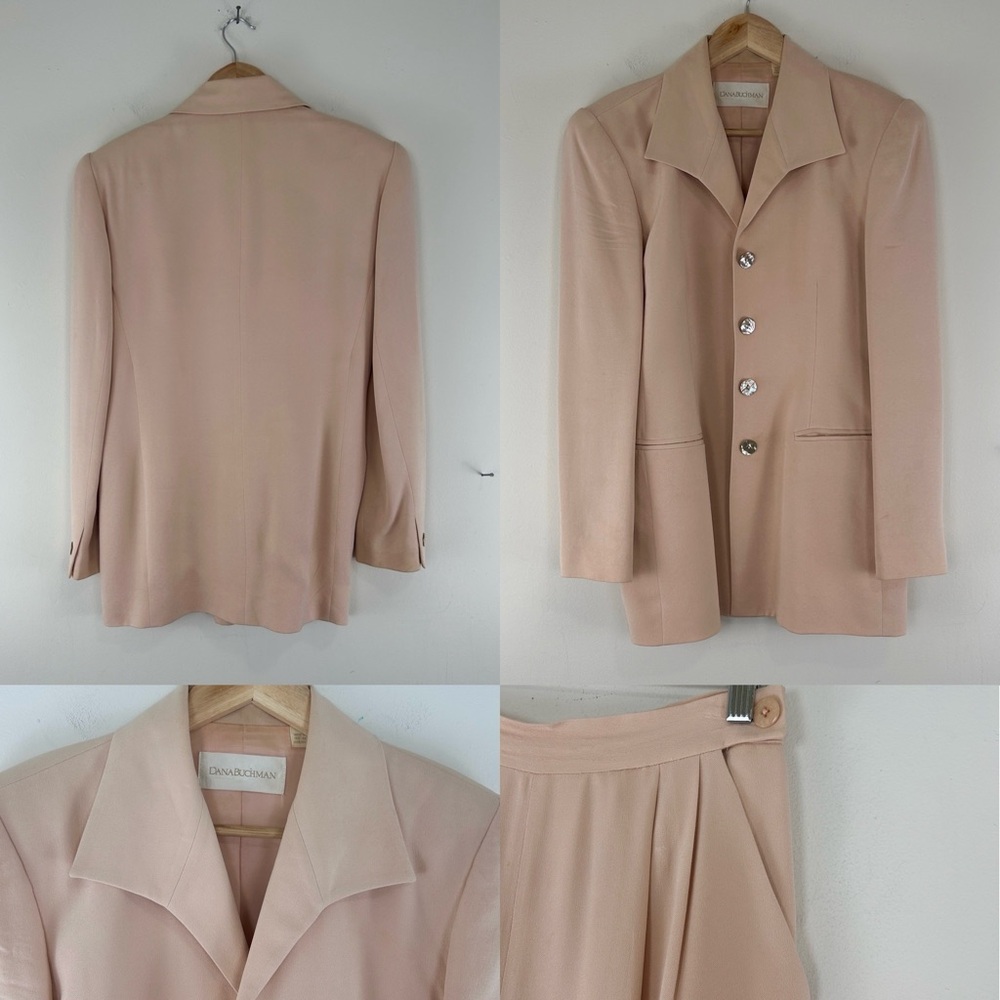 Vintage Dana Buchman Pastel Pink Silk Pantsuit - Picture 5 of 8